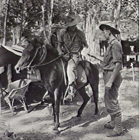 Papar, Borneo, 02/08/1945. Private C. Channell mounted on a Timor Pony. AWM