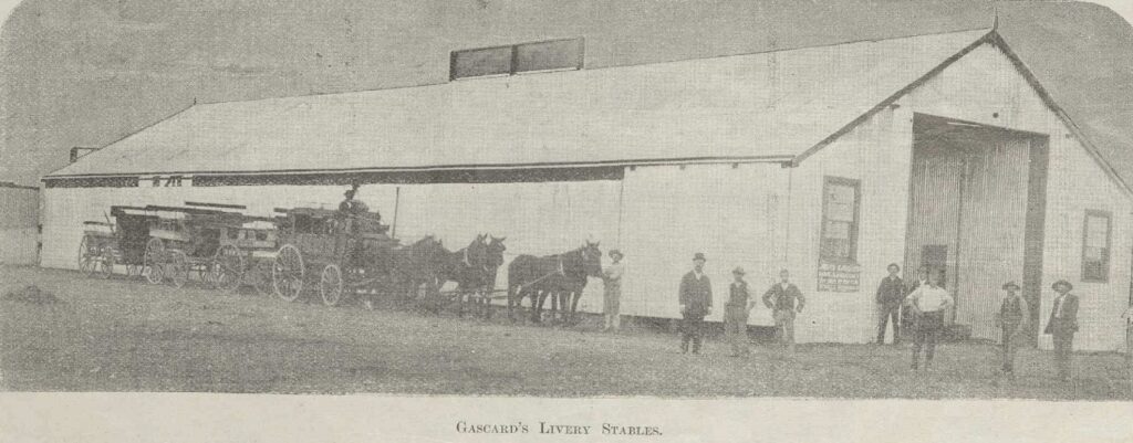 Jules Gascard Livery Stables at Cue, Geraldton Express & Murchison Advertiser, 26th March, 1897