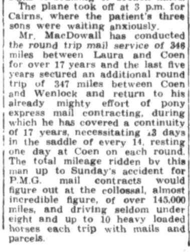 Newspaper article about Jim MacDowall being injured in a fall from his horse