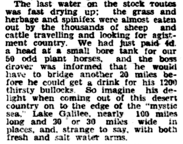 Newspaper article about drought 1930