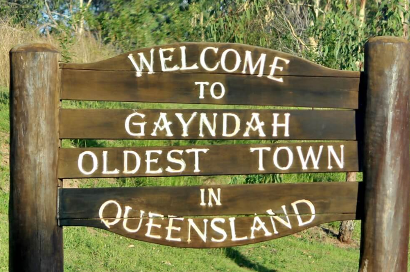 Tourist sign at Gayndah in Queensland
