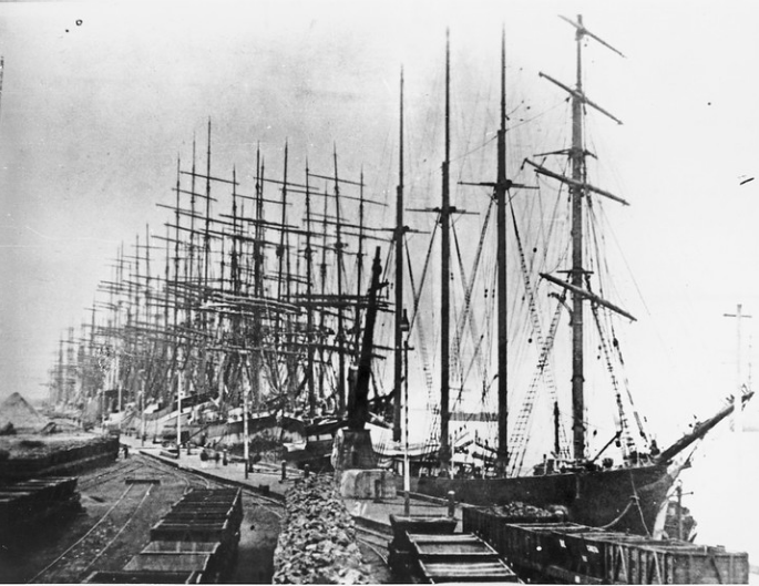 Tall Ships, Carrington Dyke, Newcastle, NSW, [1895]