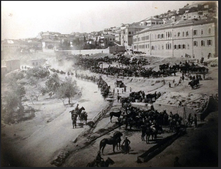 Watering horses in Jerusalem - 1917.