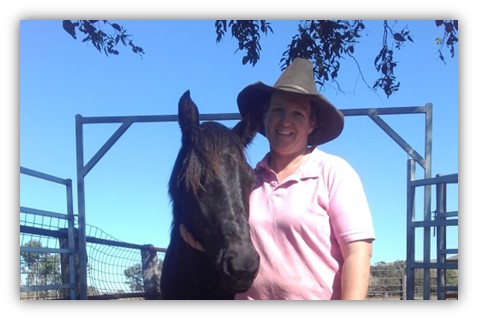 Waler mare Mt Weld Governess with owner Christie Goodlet