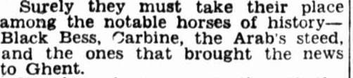 Newspaper article praising the horses on the Horse powered ferry