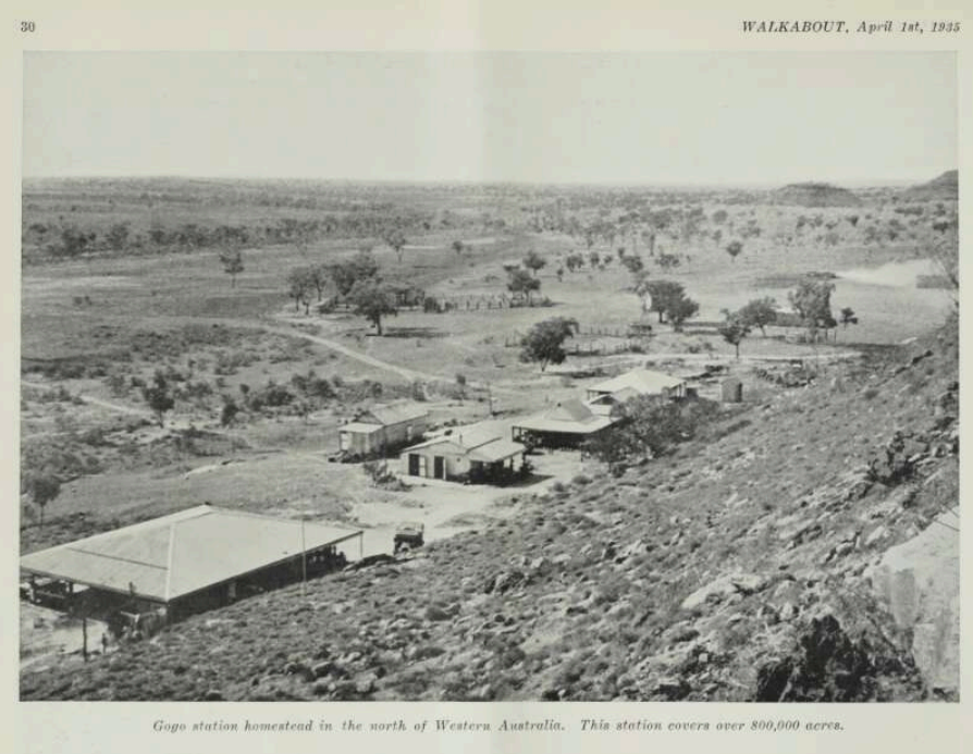 Old photograph of GoGo Station Homestead in WA