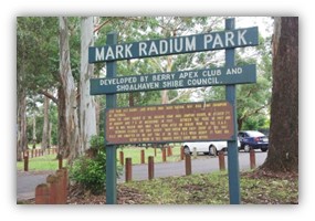 Mark Radium Park, Berry, NSW, photo from Monument Australia.