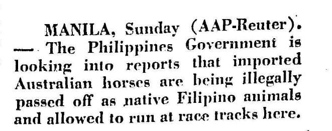 Canberra Times, 20th June 1966. Of interest, as the main use for horses by the 1960s was racing.
