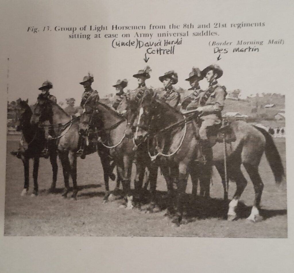 My grandfather Sam Boon, several other uncles and family friends from NSW and Victoria border and high country regions were in the 5th and 8th light horse that charged the Bathsheba wells and rode into Jerusalem in the 1st W.W. This picture had been in the Border Morning Mail and reproduced in Des Martins book Australia Astride of which I have a signed and dedicated copy by him.