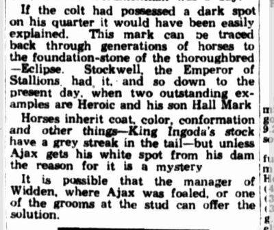 Stockwell, from Sporting Globe, Wednesday 27 April 1938