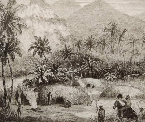 Native huts in Trinity Bay in the 1870’s, Cairns Museum