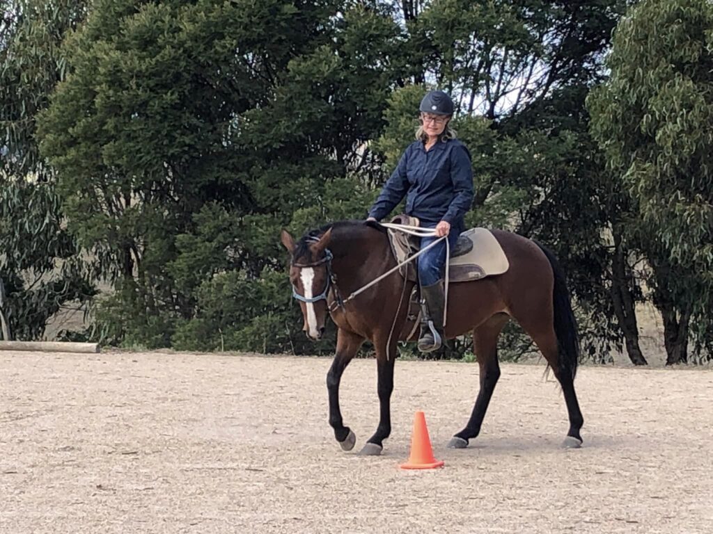 Our first ride, Indi and Angela