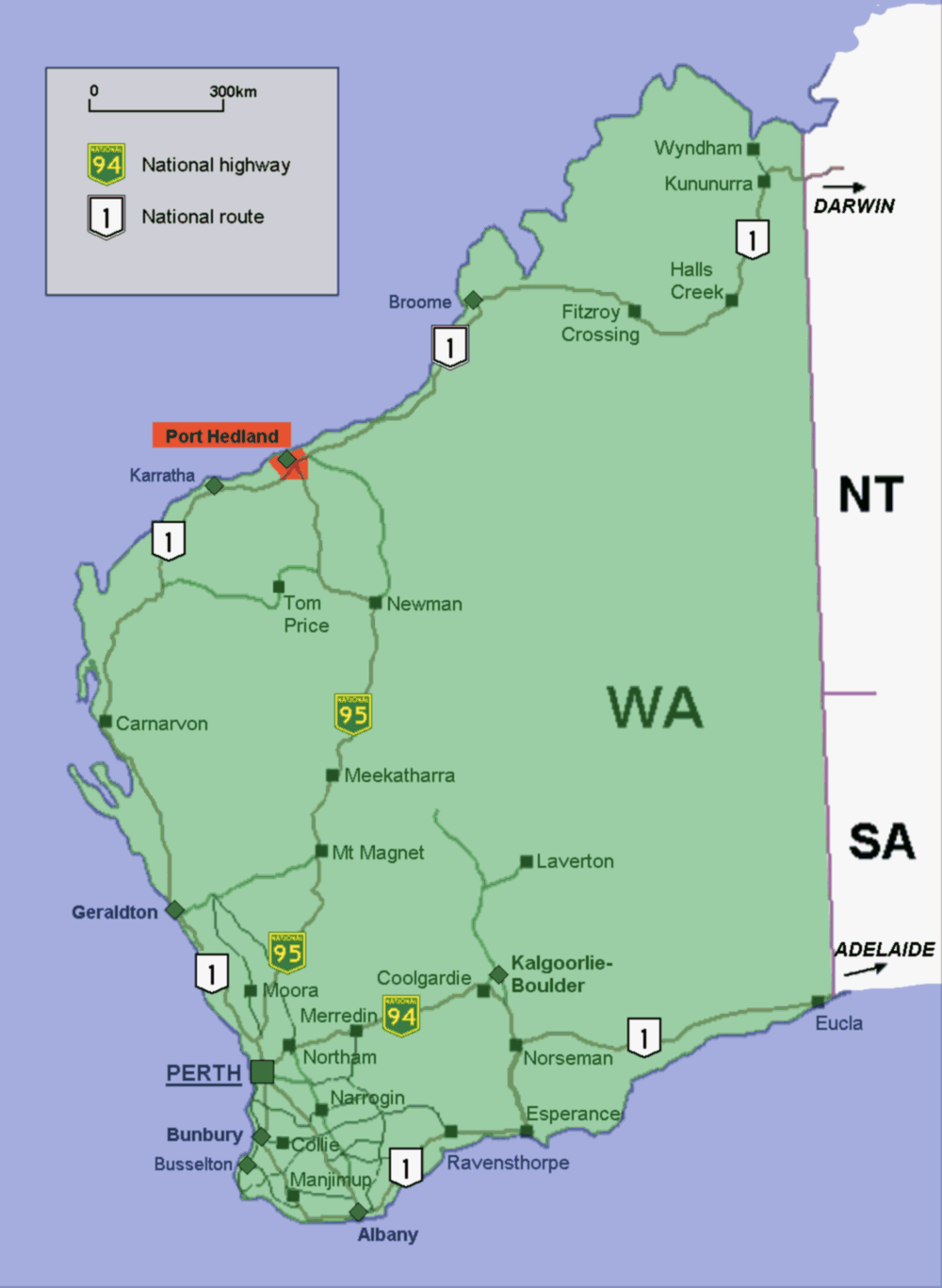 Port Hedland Map, W.A., turkey-visit.com