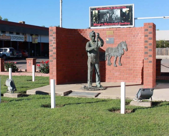 ABC News photo.
Memorial outside Collinsville Worker's Club and Coalface Museum