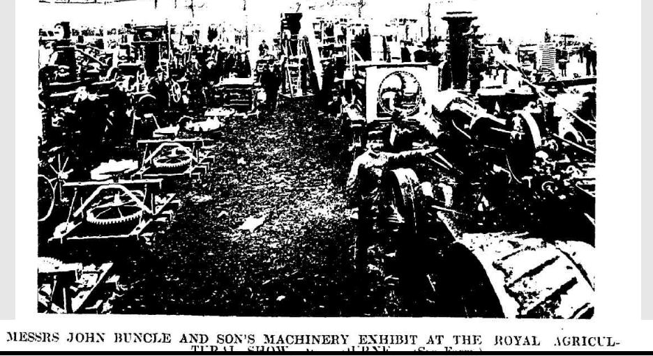 Buncle's machinery display at Royal Melb Show included a lot of horse works Western Mail 17th Sept 1904