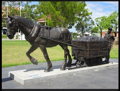 Pit pony memorial at Kurri Kurri. Photo is from Flickr, the account of denisbin