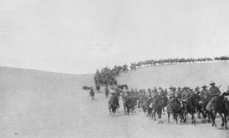 'The 1st Light Horse Regiment Returning to Romani from Katia, AWM