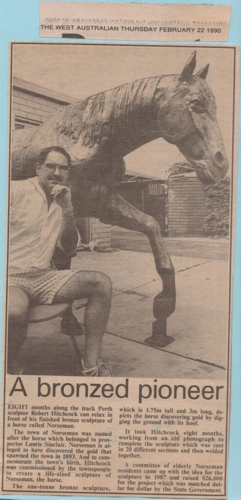 News clipping from Norseman statue Sculptor Robert Hitchcock, sculpturerobertchitchcock.com