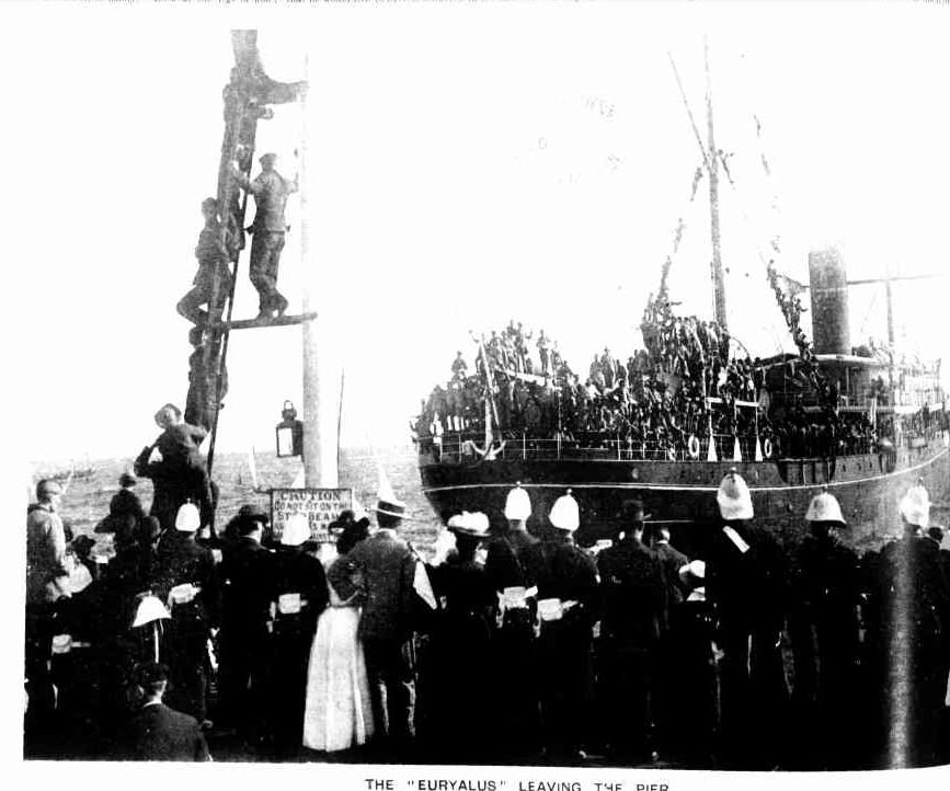 Melbourne Punch, 18th January 1900. They left on a small ship, and returned on a smaller ship as their horses were left behind, but morale remained high as Colonel Tom Price was a disciplined and fair officer