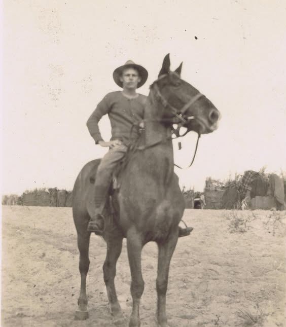 Man on horse, 4th LH Field Ambulance Egypt. Erin Cook Collection