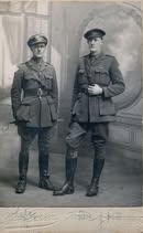 'Captain Frank McLEAN (left) and Captain Arnold BROWN MC (right) 28th Battalion.' Collections WA from the Army Museum W.A